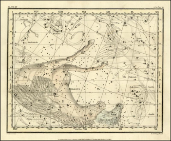 Pegasus and Equuleus Constellations, Alexander Jamieson, 1822